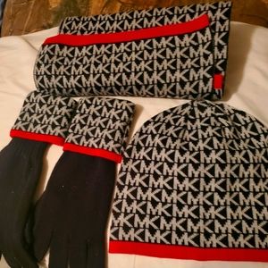 Michael Kors scarf gloves and beanie